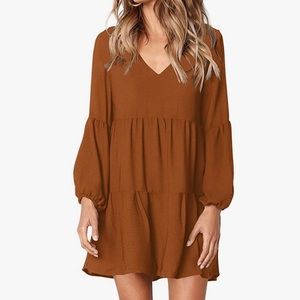 Rust colored above the knee dress